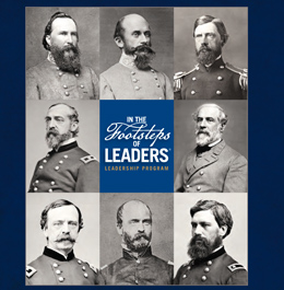 In the Footsteps of Leaders program cover showing Union and Confederate Leaders from the Battle of Gettysburg