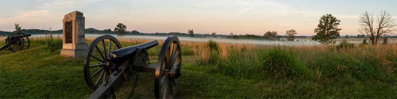 Gettysburg Battlefield cannons in the mist